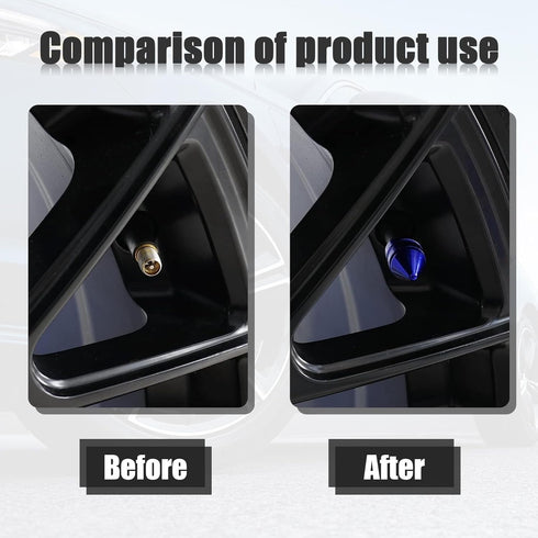 4 PCS Car Tire Valve Caps, Spiked Aluminum Alloy Tire Trim Accessories, Dustproof Tire Wheel Stem Covers, Universal Air Stem Cap for Auto, Trucks,...