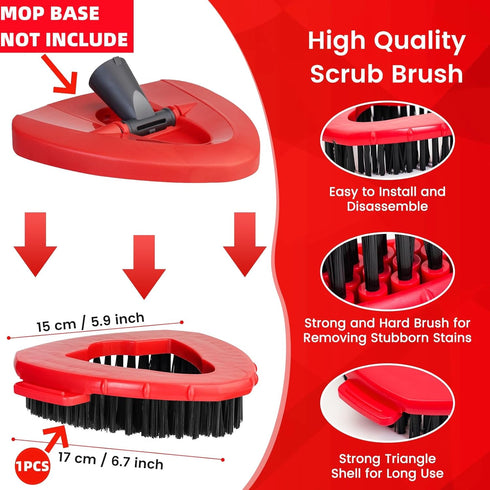 Scrub Brush Replacement Head Compatible with O Ceda EasyWring Spin Mop 1 Tank System,Triangle Hard Bristle Cleaning Brush Shower Floor Scrubber fo...