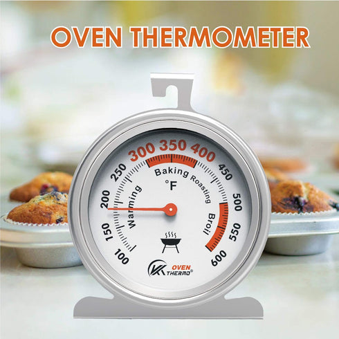 3" Extra Large Oven Thermometer Easy to Read NSF Accurately with Large Hook and Panel Base for Hang or Stand Easily,Safe Leave in Oven for Long ti...
