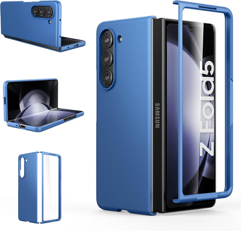 Foluu Slim Fit Case for Samsung Galaxy Z Fold 5 Case, with Front Built-in Screen Protector, Ultra Thin Matte PC Protective Cover for Samsung Galax...