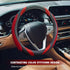 XCBYT Steering Wheel Cover - 14.5-15 Inch Car Microfiber Leather Steering Wheel Wrap Black Red Sports Fan Design Non-Slip for Man Women...
