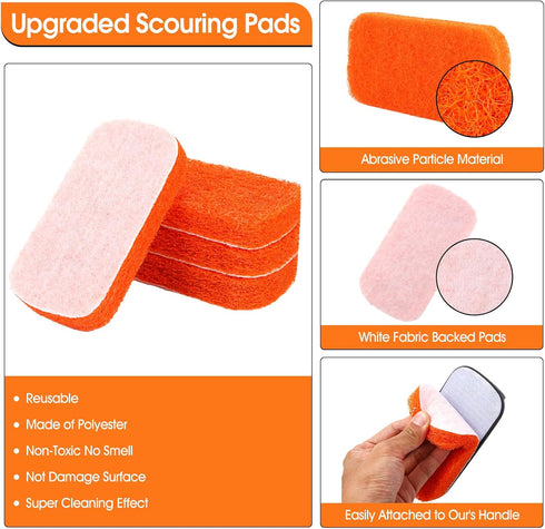 Upgraded Griddle Cleaning Kit for Blackstone, Flat Top Grill Cleaning Kit Non-Scratch Scouring Pads for Kitchen - Heavy-Duty 14 Griddle Scrubber P...