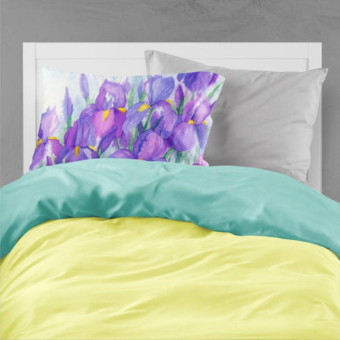 Caroline's Treasures IBD0256PILLOWCASE Purple Iris Fabric Standard Pillowcase Lightweight Super Soft Easy Care Decorative Artwork Pillowcase, Stan...