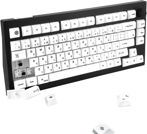 135 Keys White Japanese Keycaps, Minimalist Style Cherry Profile Key Caps, PBT Dye Sublimation Customized Keycaps Set Compatible with Cherry MX Sw...