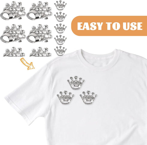 ULTNICE 12pcs Tiara Crown Brooch Pin Wedding Party Pageant Brooch (Silver)...