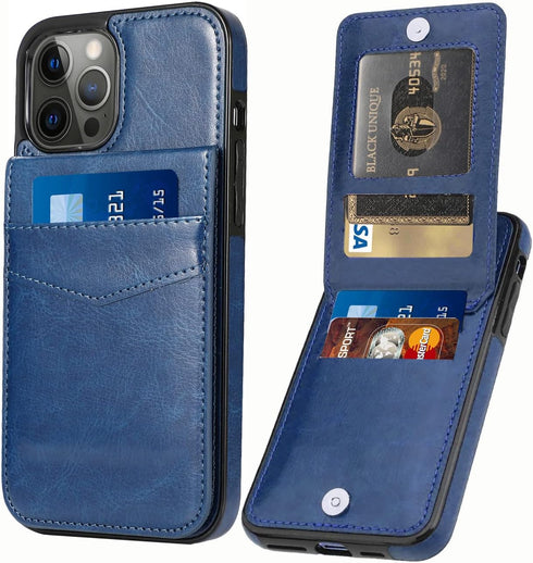 iPhone 13 Pro Max Wallet Case with Credit Card Holder for Women Men PU Leather Wallet Case for for iPhone 13 Pro Max 6.7 inch (Blue)...