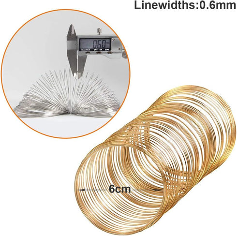 Huwujiu 400 Loops Jewelry Wire Memory Beading Wire Memory Steel Wire Cuff Bangle Bracelet for Art Creation Bracelet Necklace Jewelry Making Dolls ...