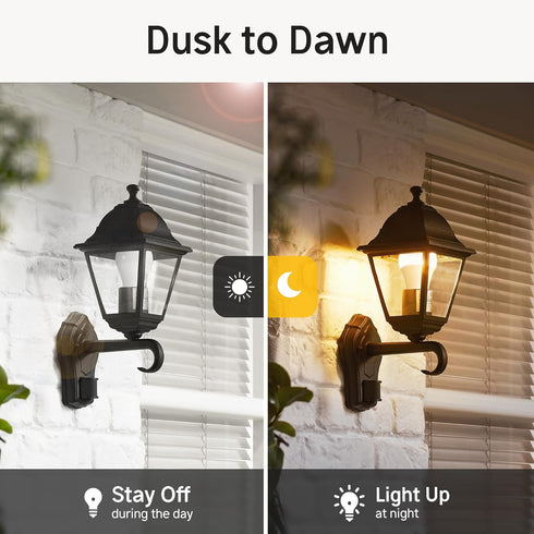 Dusk to Dawn Light Bulbs, 40W Equivalent LED Outdoor Lighting Sensor LED Bulb Warm White 3000K, A19 E26 Base 6W Auto On/Off Night Light Bulbs for ...