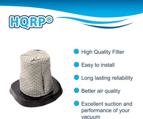 HQRP 2-pack Dust Cup Filter Replacement for Dirt Devil F25 F-25 2SV1102000 3SV0980000 compatible with Dirt Devil SD20000 Simpli-Stik / 083405 M083...