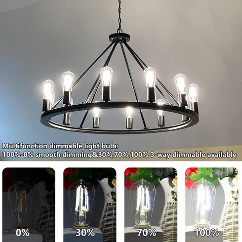 Edison LED Light Bulbs 60 Watt Equivalent 8W Dimmable LED Light Bulbs 5000K Daylight 800 Lumen CRI90 E26 Base for Ceiling Vanity Light Dinning Roo...
