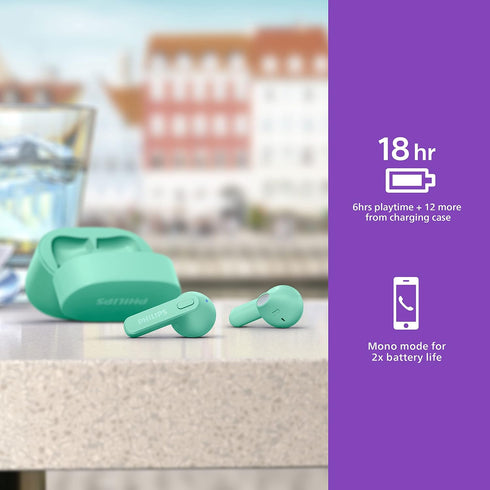 PHILIPS T2236 True Wireless Headphones with IPX4 Water Resistance and Super-Small USB-C Charging case...
