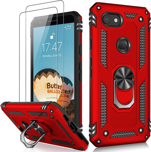 LUMARKE for Google Pixel 3A Case with Screen Protector,Pass 16ft. Drop Tested Military Grade Protective Phone Cover with Magnetic Ring Kickstand C...
