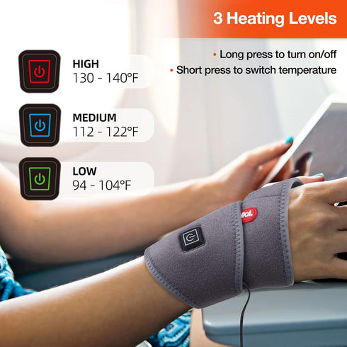 Wrist Heating Pad Wrap for Pain Relief, Heated Wrist Brace Heat Therapy for Carpal Tunnel Relief, Sprains, Swelling, De Quervain's Tenosynovitis, ...