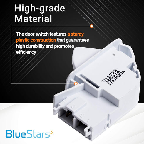 Ultra Durable 6600JB1010A Refrigerator Door Push Button Switch Replacement part by BlueStars - Exact Fit for LG & Kenmore Refrigerators - Replaces AP4442090 6600JB1010K 1268243