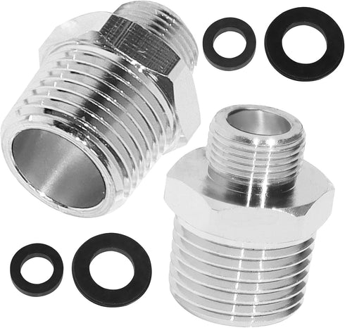 1/2 to 3/8 Reducer Faucet Adapter, Compression Brass Pipe Fitting, RV Kitchen Plumbing, Water Hose Pipe Adapter 1/2 to 3/8 Reducer (2 Pack)...