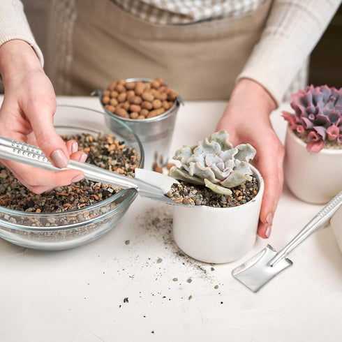 PATIKIL Mini Garden Plant Tool Set, 3 Pack Stainless Steel Trowel Shovel Succulent Gardening Hand Tools for Seedlings Bonsai Herbs Planting...