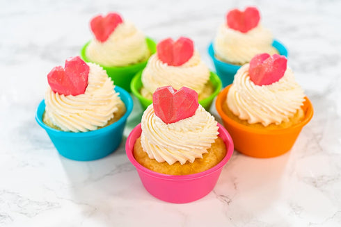 Bakerpan Silicone Jumbo Muffin Cups For Baking, Smooth Large Air Fryer Muffin Cups, 3 1/2 Inch Muffin Baking Cups, Jumbo Cupcake Liners - Set of 6...
