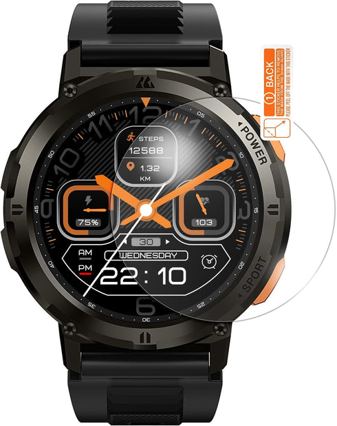 AMAZTIM Puccy 2 Pack Screen Protector, compatible T2 5ATM Smart Watch smartwatch Guard ? Tempered Glass Protectors?...