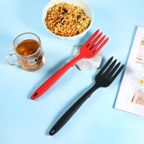 2pcs Silicone Flexible Forks, Silicone Cooking Fork Heat Resistant, Multifunctional Nonstick Blending Fork for Cooking Utensil for Kitchen Stir Mi...