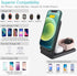 Wireless Charger, 3 in 1 Qi-Certified Folding Fast Wireless Charging Station for iPhone 14/13/12/11/X/XR/Xs Max, Apple Watch Series and Airpods, C...