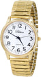 Blekon Collections Unisex Large Face Easy to Read 40mm Case Japanese Quartz Movement Stretch Band Watch (Gold)...