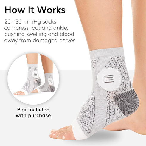 BraceAbility Neuropathy Socks for Women and Men - Toeless Compression Foot Neuropathy Socks, Peripheral Neuropathy Socks, Diabetic Neuropathy Sock...