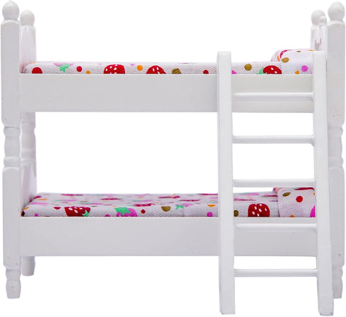 Miniature Dollhouse Accessories Miniatures Stuff Realistic Mini Furniture Bunk Bed DIY Decor Ornament for Miniature Dollhouse Kitchen Party Kit...