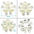 50Pcs Pearl Rhinestone Charms Buttons Embellishments Bulk Flatback for Shoe Decoration Jewelry Making Clothes Brooch Headbands and Wedding Flower ...