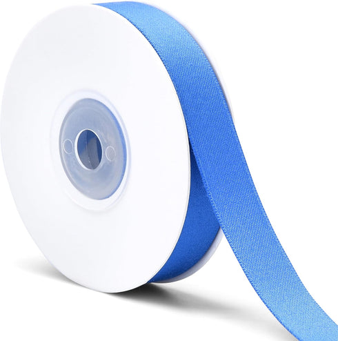 Craftopia Satin Ribbons Blue (0.6 inchx30ft) - Ideal for DIY, Craft, and Sewing Projects - Ribbon for Flower Bouquet - Beautifully Stitched Edges ...