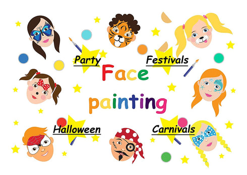 BOBISUKA Face Painting Kit for Kids - 16 Colors Water Based Body Face Paint Includes Brushes,Sponges,Glitters,Gem Sheet,Instructions,Stencils for ...