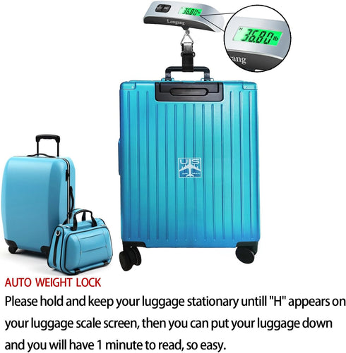 Digital Hanging Luggage Scale with Backlit for Travel, Portable Handheld Suitcase Weight Scale with Hook, 110 Pounds, Battery Included...