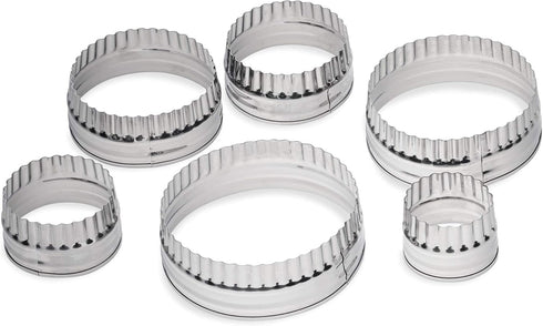 Stainless Steel Cookie Cutters - Set of 6-1 3/4", 2 3/8", 23/4", 3 1/4", 3 3/4", 4 1/4" - Cookies, Donuts, Pastries and Scones...