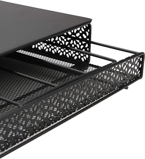 Mind Reader Single Serve Coffee Pod Drawer, 36 Pod Capacity, Countertop Organizer, Metal, 12.75" L x 13" W x 3" H, Black...
