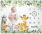 Safari Animals Milestone Blanket, Jungle Baby Growth Chart Monthly Blanket, Watch Me Grow Jungle Wild Baby Nursery for New Moms Baby Shower(50"x40...