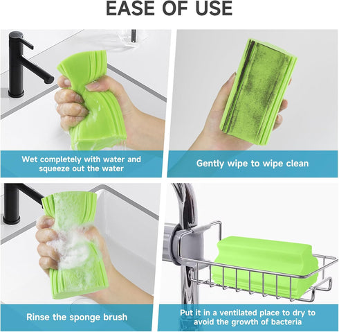 4 Pack PVA Kitchen Magical Dust Cleaning Reusable Sponge Blind Cleaner Duster Tool?Cleaning Sponge for Baseboards, Mirror, Glass, Vents, Door Wind...