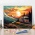 DIY Bus Paint by Number for Adult, Sunset in the Mountains Paint by Numbers, Nature Landscape Adult Paint by Numbers Kits on Canvas, 16X20 Inch Su...