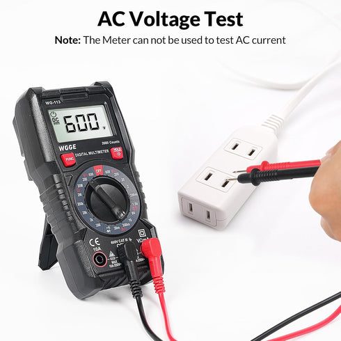 WGGE Digital Multimeter with Case, DC AC Voltmeter, Ohm Volt Amp Test Meter and Continuity Test Diode Voltage Tester for Household Outlet, Automot...