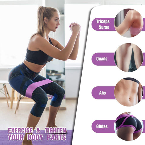 3 Levels Fabric Resistance Bands Set, Booty Bands for Working Out, Exercise Bands for Legs and Butt, Fitness Loop Bands for Women and Men, Non-Sli...