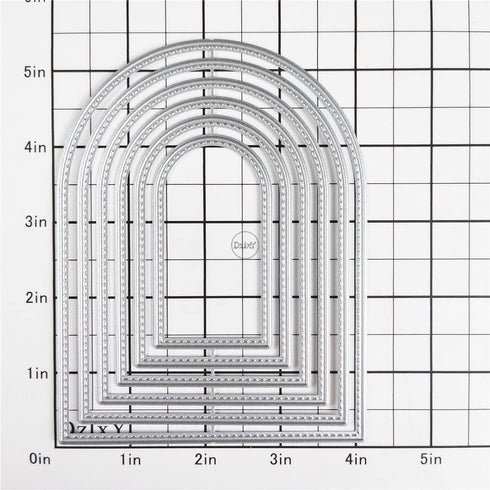 Silver Overlap Arched Border Metal Cutting Dies for Card Making Kit Embossing Paper Die Cuts Scrapbook Machine Stencils Storage Pockets Supplies, ...