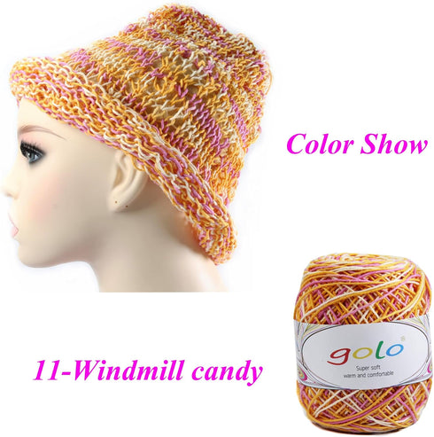 golo Crochet Yarn Cotton 6/4 Cotton Cone Yarn (Windmill Candy)......