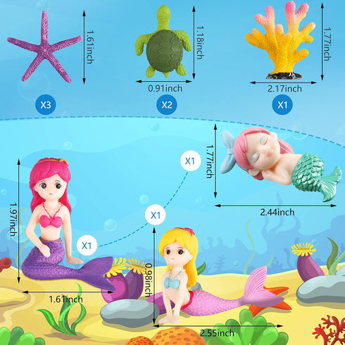 Jetec Aquarium Fish Tank Mermaid Ornament Miniature Mermaid Figurines with Simulated Seaweed for DIY Craft Aquarium Fish Tank Desk Accessories Dec...