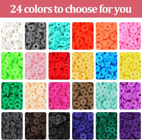 Eppingwin Yellow Clay Beads, Polymer Clay Beads for Bracelets Making, Clay Beads Bulk, Heishi Beads, Beacelet Making Kit for Bracelet Necklace Jew...