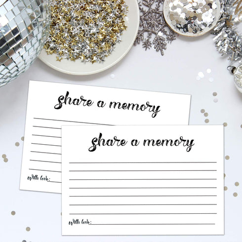 50 Share a Memory Cards, Going Away Party Decorations Funeral Guest Book for Celebration of Life Birthday Anniversary Memorial Funeral Graduation ...