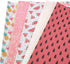 Summer Fruits Faux Leather Sheet Glitter Synthetic Leather Fabric Assorted 5 Pcs 7.7" x 12.9" (20 cm x 33 cm) for Hair Bows Headbands Making...