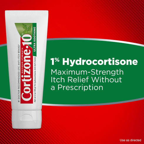 Cortizone 10 Maximum Strength Ultra Soothing Anti-Itch Cream, 1% Hydrocortisone Creme, 2 oz....