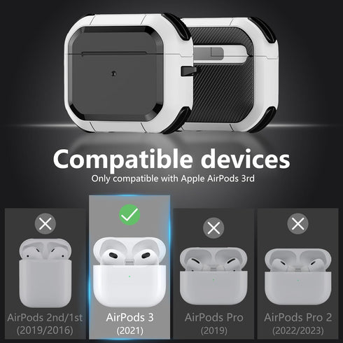 AirPods 3 Case Cover (2021) with Cleaner kit,AirPods 3rd Generation Charging Case with Magnetic Lid,Compatible with MagSafe,Powerful Drop Protecti...