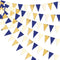 30Ft Navy Blue Gold and Beige Party Decorations Royal Blue Gold Triangle Flag Pennant Banner Bunting for Graduation Birthday Wedding Bridal Shower...