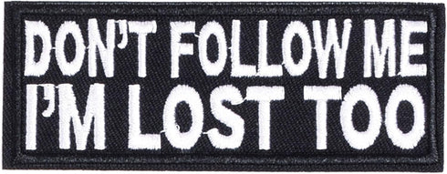 U-Sky Sew or Iron on Clothes Patches, Pack of 3pcs Funny Letter Patches Don't Follow Me I'm Lost Too Motorcycle Biker Jacket Patch for Jeans, Back...