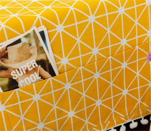 Mvchifay Microwave Oven Cover Dustproof Cotton Machine Protector Decorative Kitchen Appliance Cover with Side Storage Pockets 11.8x35.4inches (Yel...