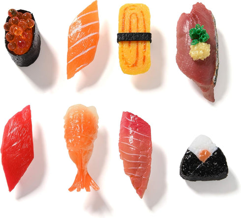 Cute Sushi Fridge Magnet Japanese Food Fun Magnets for Refrigerator Whiteboard, Fake Sushi Food Play Toys for Dollhouse Cake Kitchen Decoration Gi...